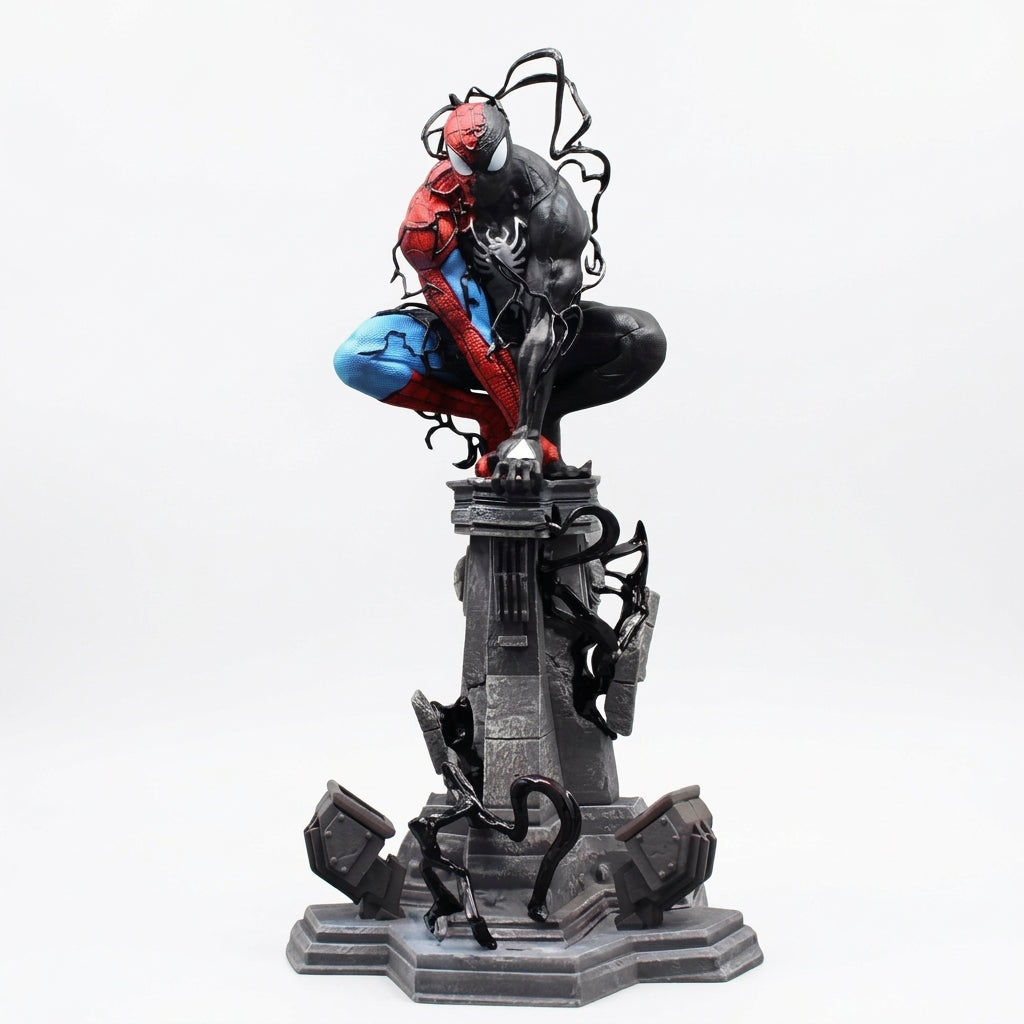 Spider-Man vs Symbiote Transition Collectible Figurine – Premium Diorama Statue Model | Geekzilla