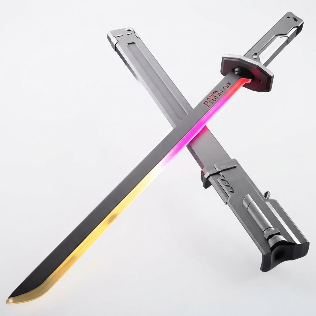 Cyberpunk sword Light-Up Sci-Fi Katana – Futuristic Sword replica with Interactive Draw-Spark, Smoke Effects & Color-Changing LED Display