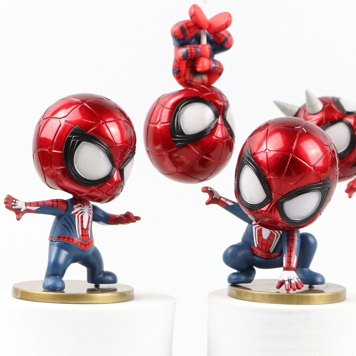 Hanging Spider-Man Action Figures Set | Wall Mount & Desk Chibi Figures