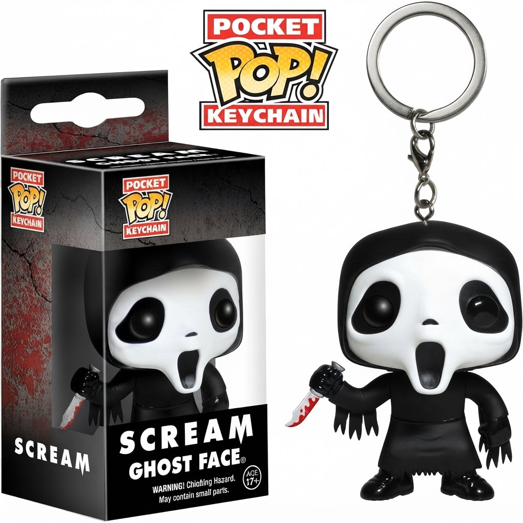 Scream Ghost Face Funko Pop! Pocket Keychain – Horror Vinyl Figure Key Ring | Geekzilla