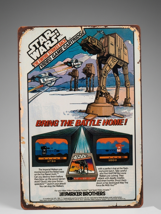 STAR WARS "THE EMPIRE STRIKES BACK" ATARI VIDEO GAME RETRO METAL TIN SIGN
