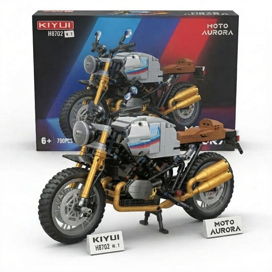 KIYUI Moto Aurora Baw Latte 1:8 Scale 790+ PCS Building Brick Motorcycle Kit | Geekzilla
