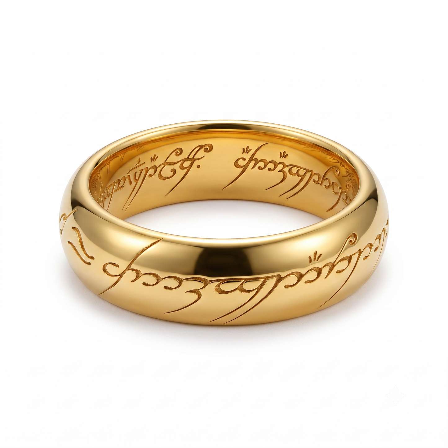 Lord of the Rings The One Ring Replica – Gold Elvish Script Band Ring