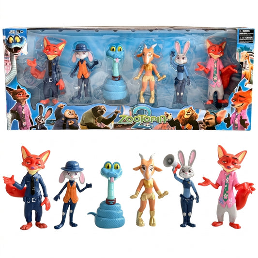 Zootopia 2 Character Action Figure Set – 6-Piece Collectible Toy Figures | Geekzilla