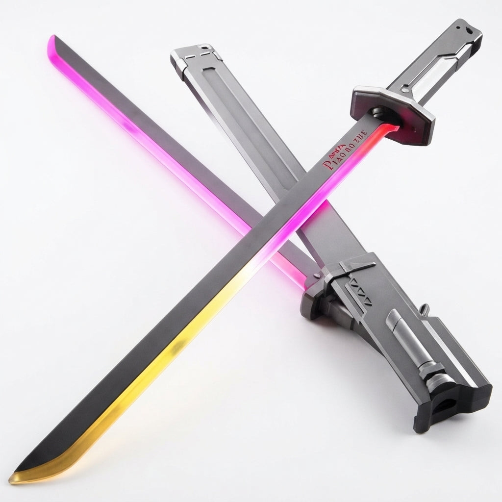 Cyberpunk sword Light-Up Sci-Fi Katana – Futuristic Sword replica with Interactive Draw-Spark, Smoke Effects & Color-Changing LED Display