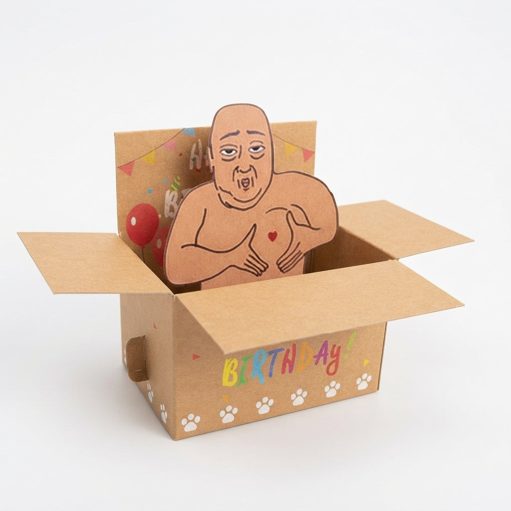Pop-Up Surprises Joke Birthday Box – Novelty Pull-Out Character Gift Box | Geekzilla