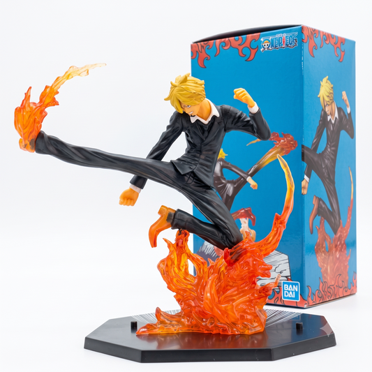 One Piece Sanji Sculpture Black Leg Fire Battle Version