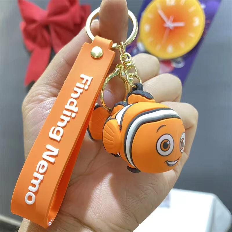Disney Finding Nemo 3D Keychain – Premium Clownfish Chibi Keyring with Wrist Strap