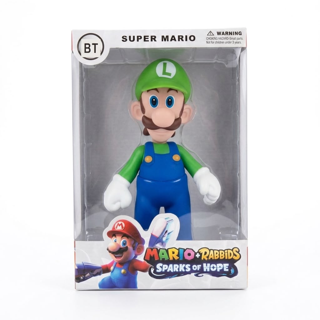 Nintendo Super Mario + Sparks of Hope Luigi Collectible Figure – Window Box Toy | Geekzilla