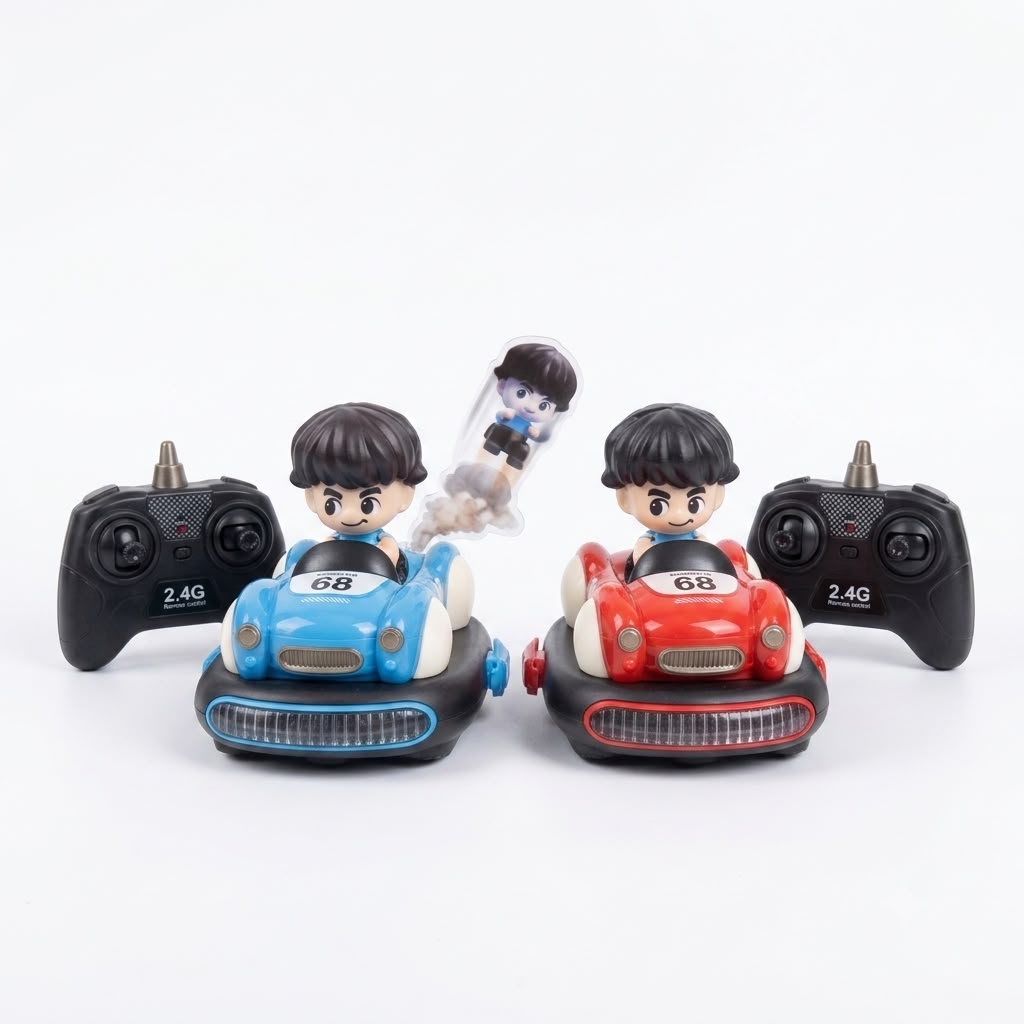 RC Ejection Bumper Cars – 2-Player Interactive Battle Game Set with Dual Controllers | Geekzilla