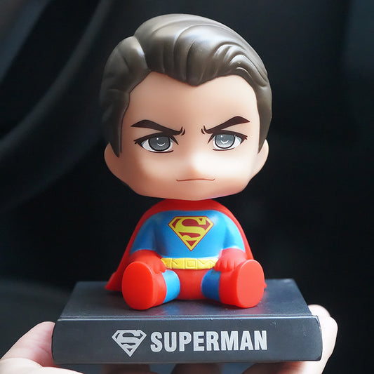 DC COMICS "SUPERMAN" SEATED BOBBLEHEAD FIGURE & PHONE HOLDER