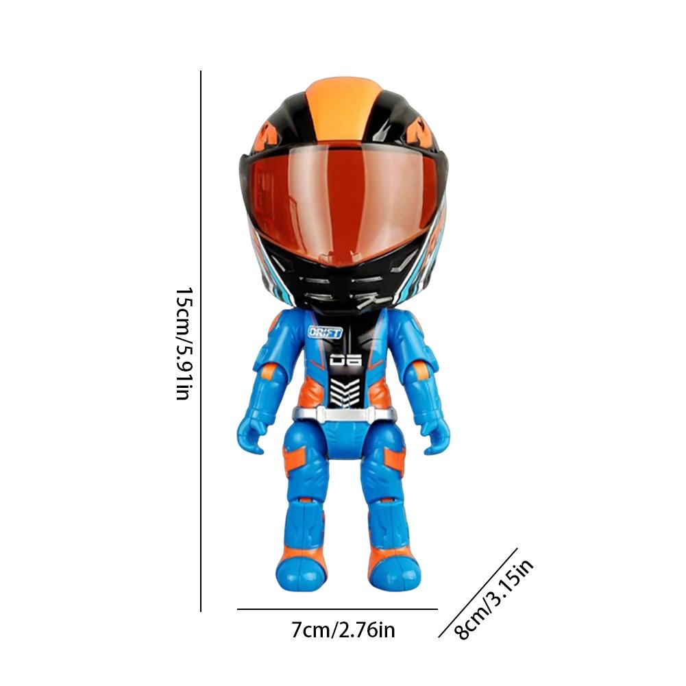 Moto Rider Q-Spec Action Figure – Simulated Helmet Racing Doll Model | Geekzilla