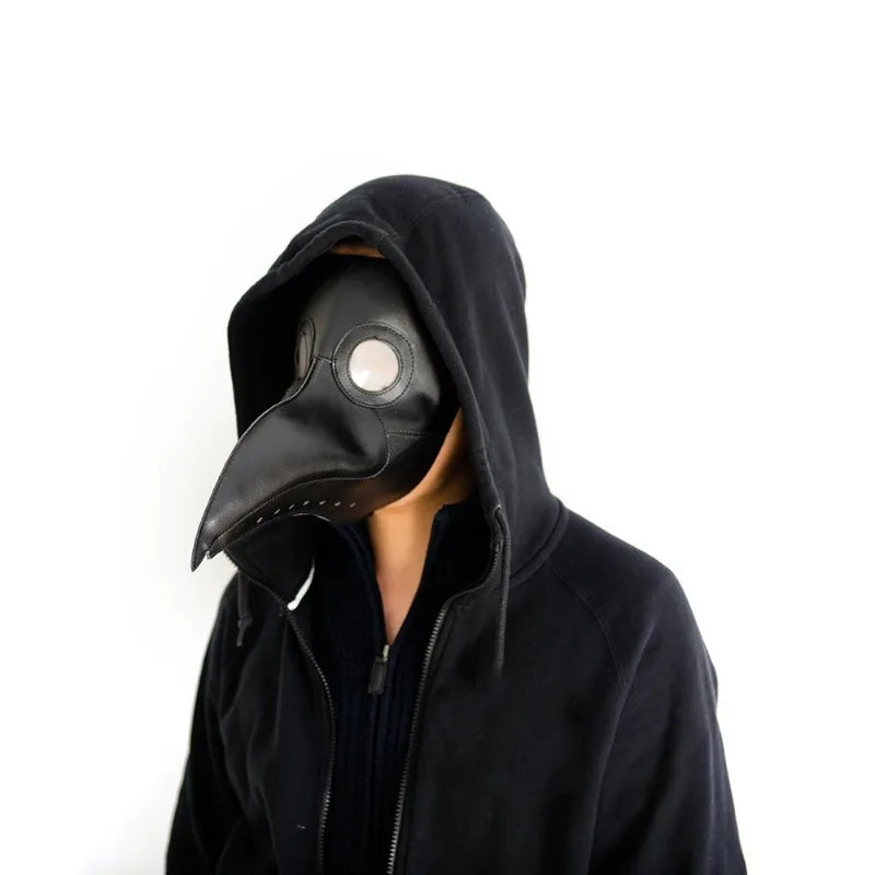 Executive Plague Doctor Mask – Premium Matte Black Leather Gothic Cosplay | Geekzilla