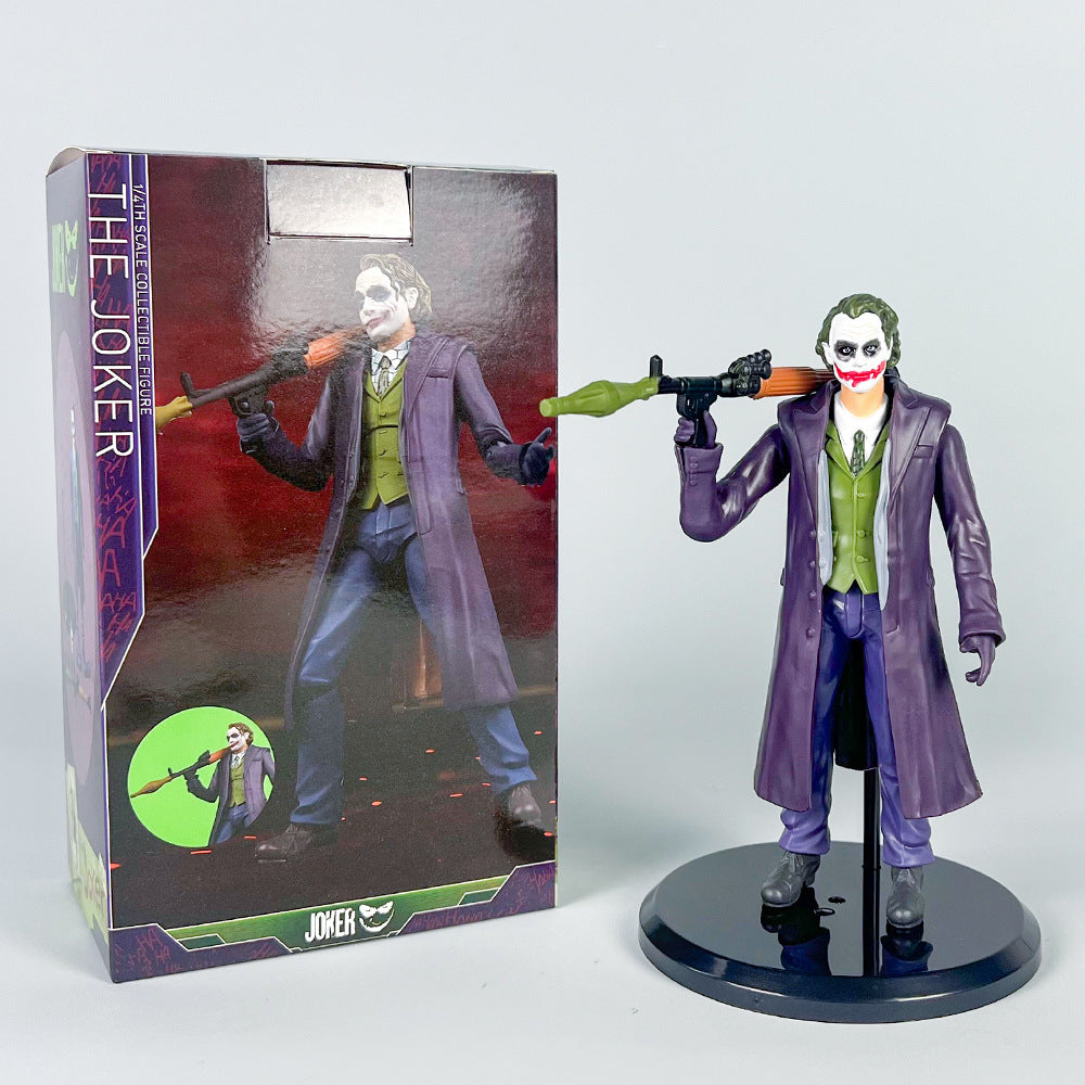 The Dark Knight The Joker Action Figure – 20cm Heath Ledger Joker Statue with RPG, Purple Trench Coat Collectible Figurine with Box