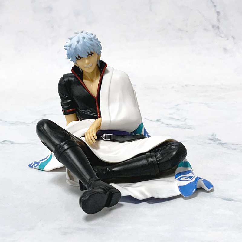 Gintama Gintoki Sakata Action Figure – 8.5cm Palm-Sized Sitting Statue, Yorozuya Gin-chan Collectible Figurine with Display Box