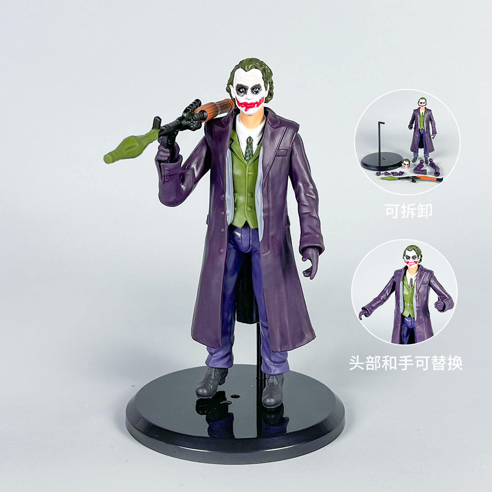 The Dark Knight The Joker Action Figure – 20cm Heath Ledger Joker Statue with RPG, Purple Trench Coat Collectible Figurine with Box