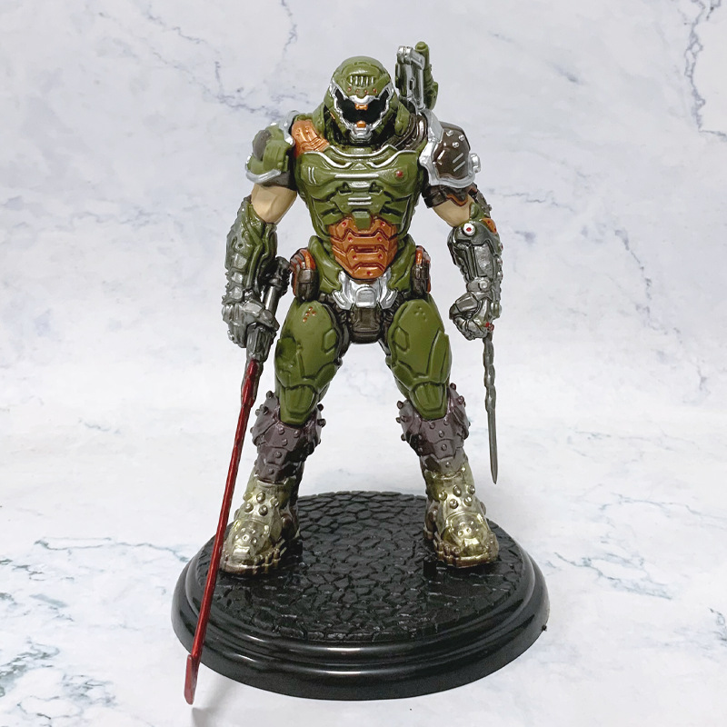 DOOM Eternal Doom Slayer Action Figure – Premium Arkham Doom #4 Collector's Statue with Crucible Blade, Hell Walking Gaming Figurine with Box