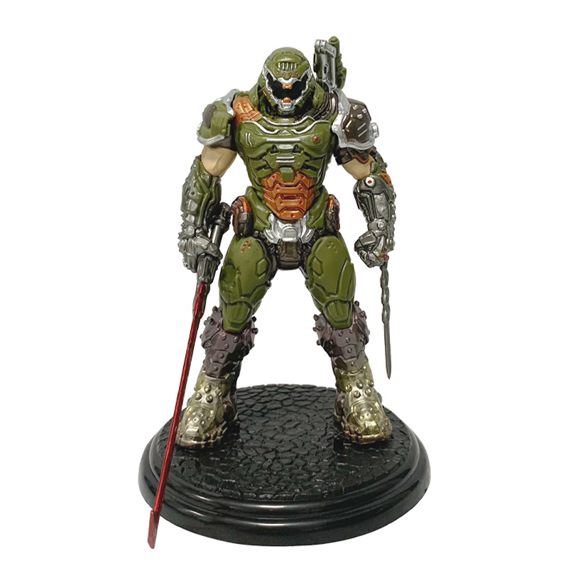 DOOM Eternal Doom Slayer Action Figure – Premium Arkham Doom #4 Collector's Statue with Crucible Blade, Hell Walking Gaming Figurine with Box