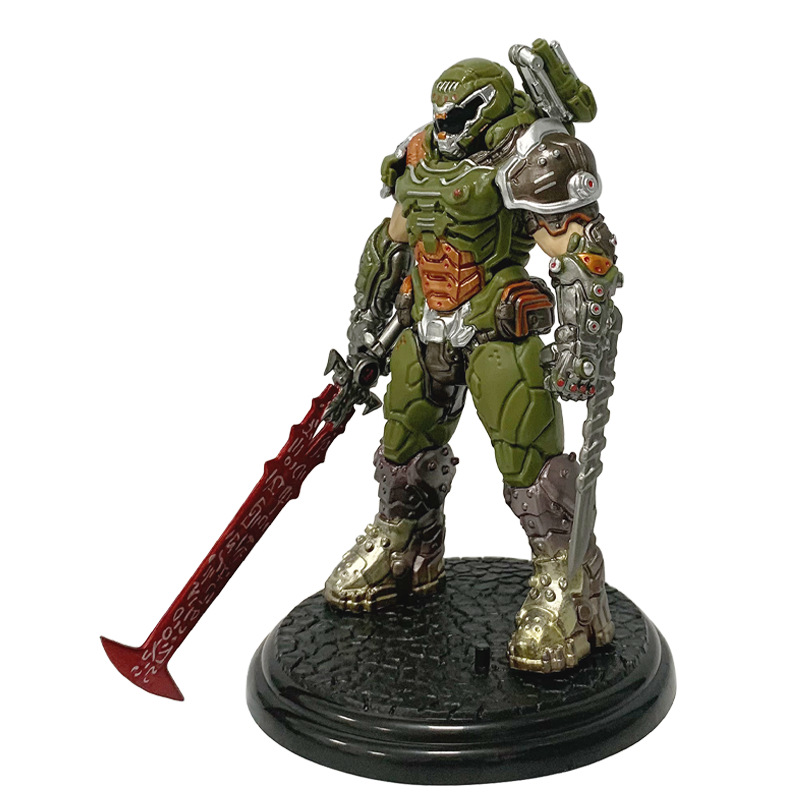 DOOM Eternal Doom Slayer Action Figure – Premium Arkham Doom #4 Collector's Statue with Crucible Blade, Hell Walking Gaming Figurine with Box