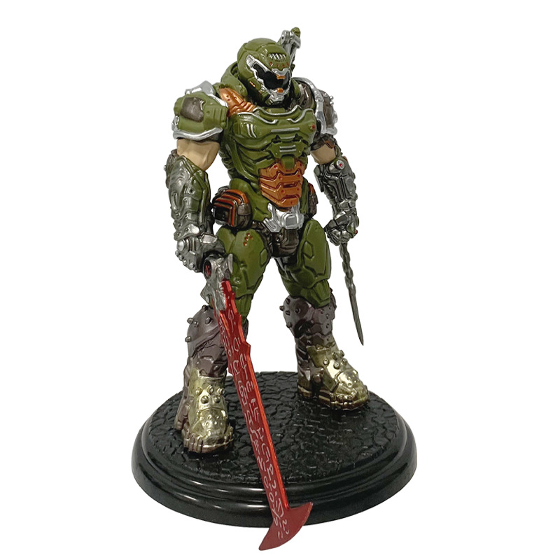 DOOM Eternal Doom Slayer Action Figure – Premium Arkham Doom #4 Collector's Statue with Crucible Blade, Hell Walking Gaming Figurine with Box