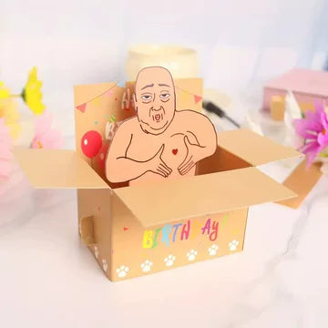 Pop-Up Surprises Joke Birthday Box – Novelty Pull-Out Character Gift Box | Geekzilla
