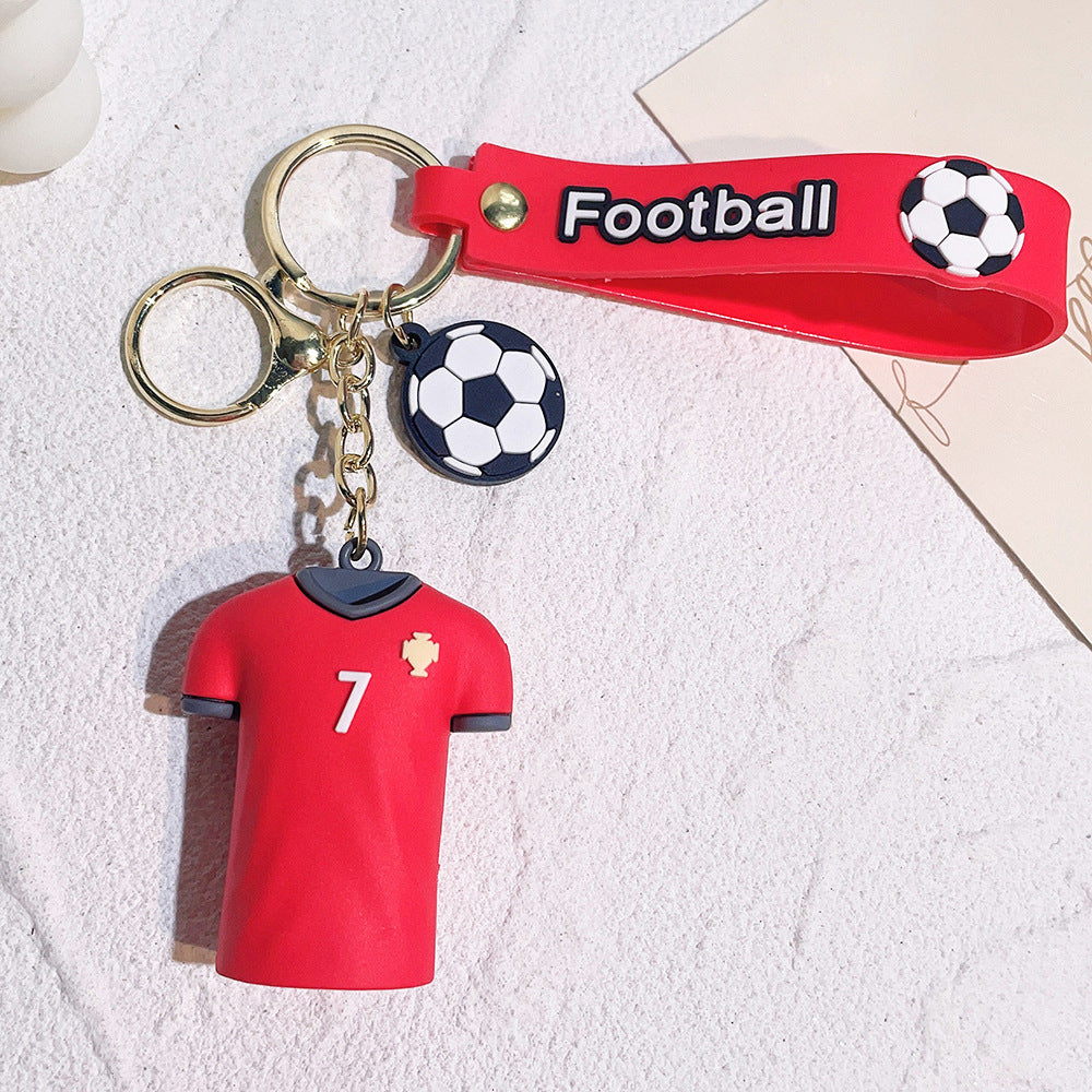 International Football Jersey 3D Keychain – Premium Mini Kit Keyring with Wrist Strap