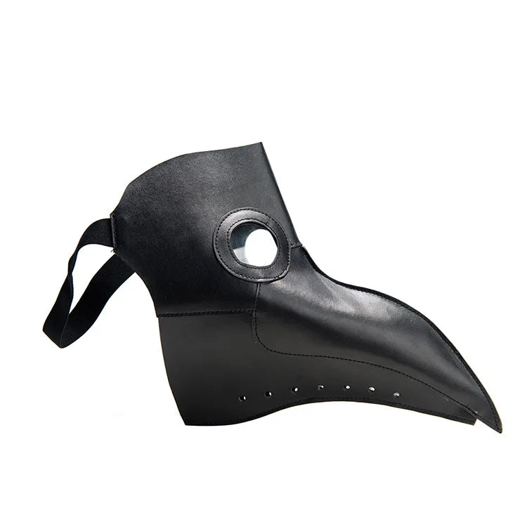 Executive Plague Doctor Mask – Premium Matte Black Leather Gothic Cosplay | Geekzilla