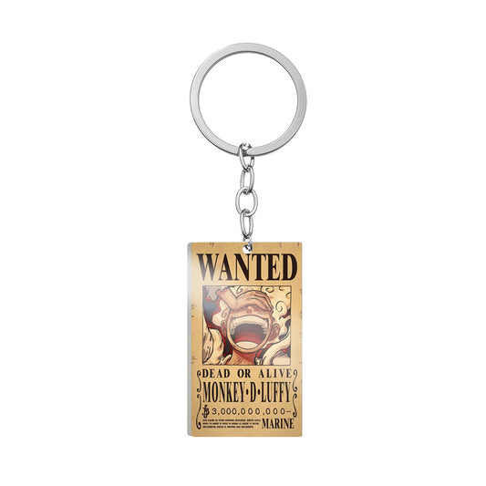 ONE PIECE "MONKEY D. LUFFY GEAR 5" WANTED POSTER ACRYLIC KEYCHAIN