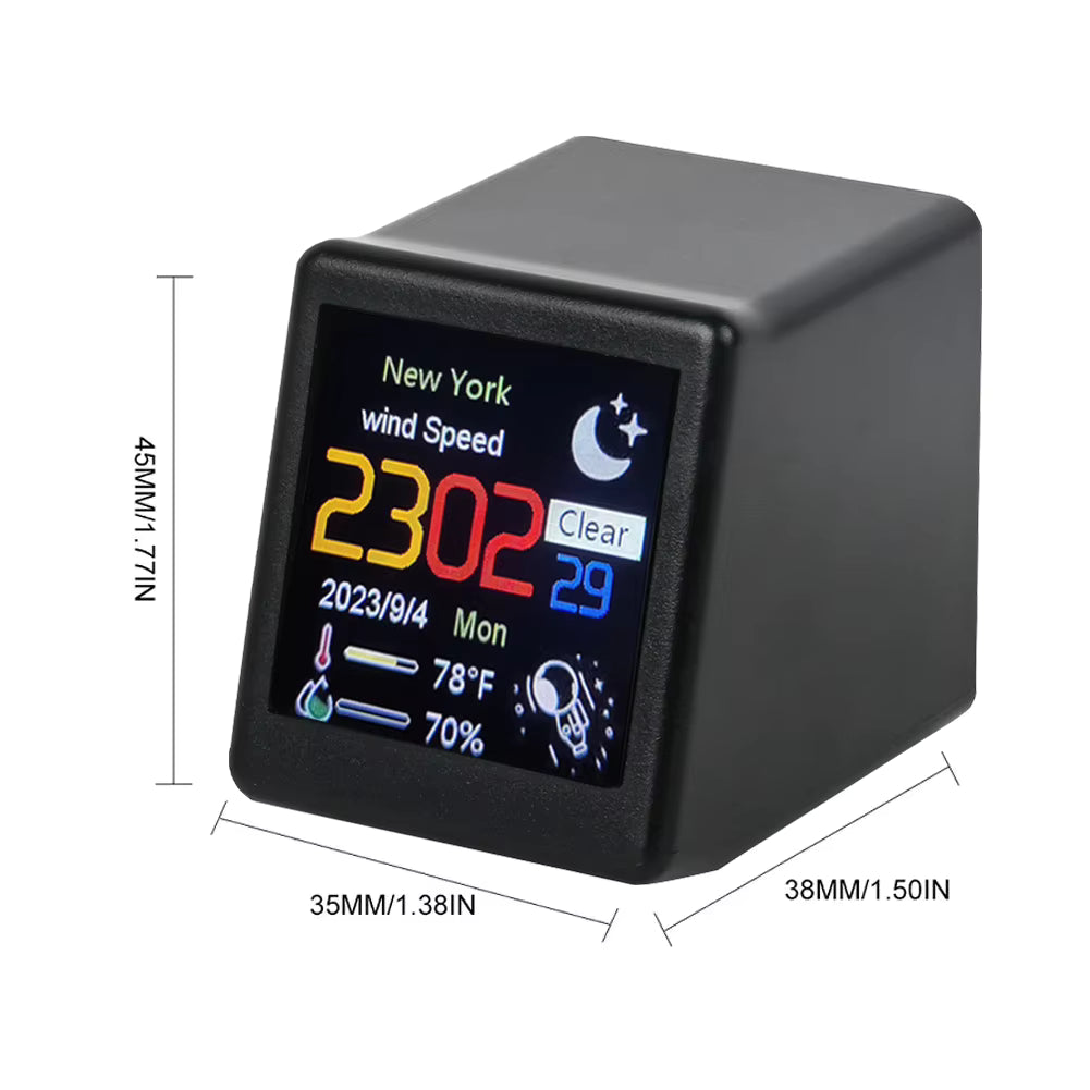 Smart Digital Weather Station Desk Clock – Mini Wi-Fi Electronic Weather Forecast & Desktop Time Display