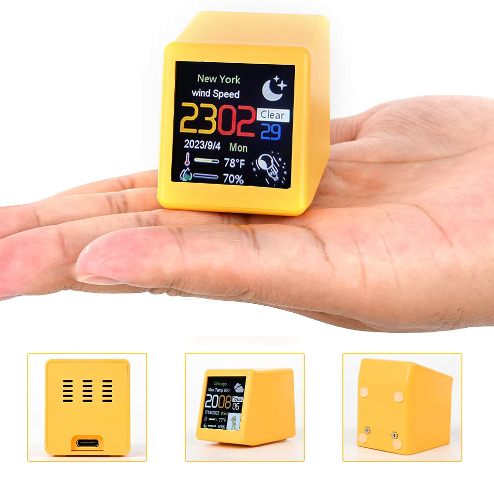 Smart Digital Weather Station Desk Clock – Mini Wi-Fi Electronic Weather Forecast & Desktop Time Display