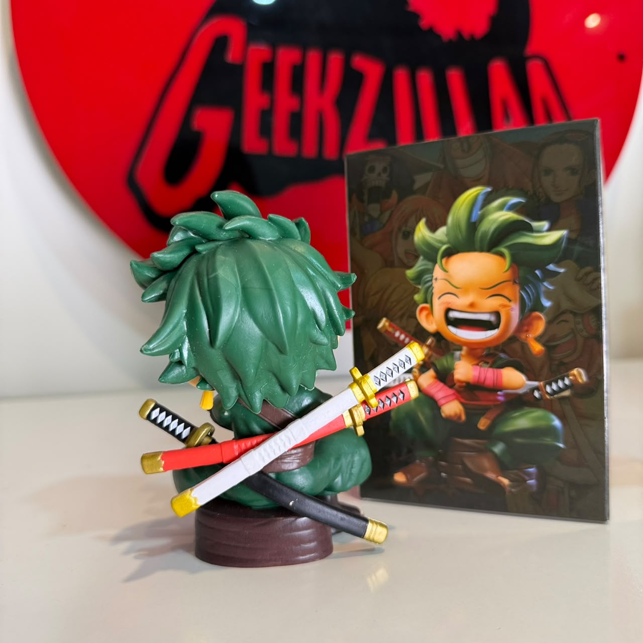 One Piece Figure Set | Luffy & Roronoa Zoro Mini Chibi Statue Straw Hat Pirate Collectibles | Geekzillaa