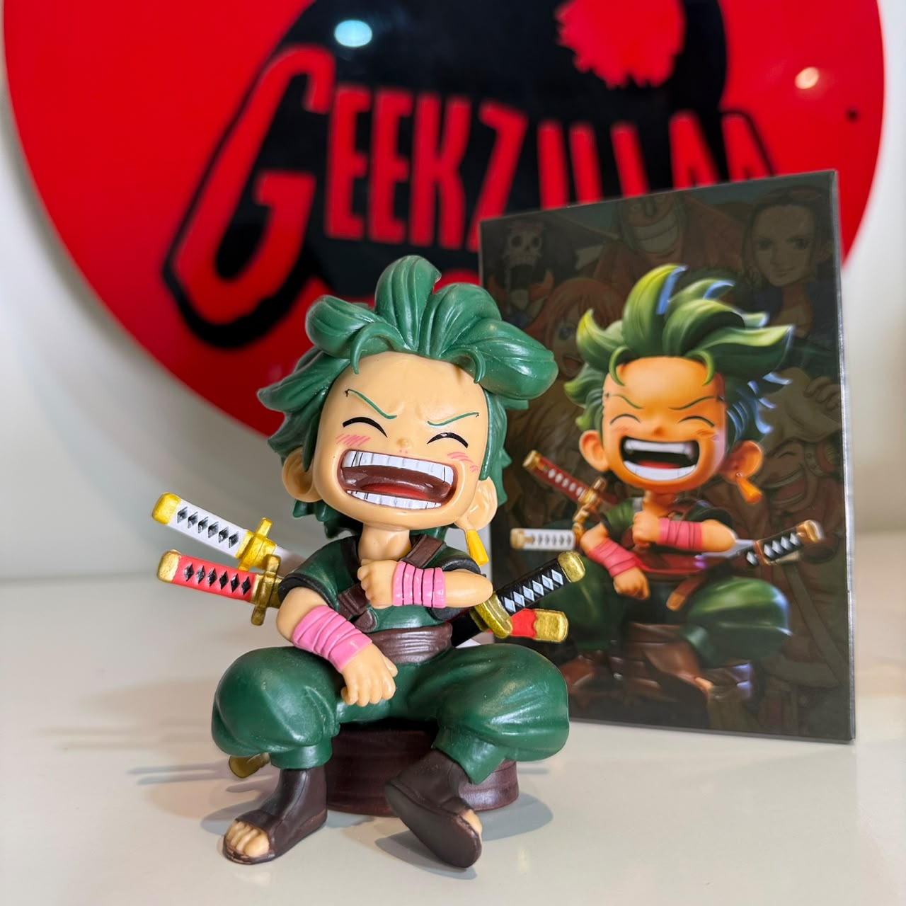 One Piece Figure Set | Luffy & Roronoa Zoro Mini Chibi Statue Straw Hat Pirate Collectibles | Geekzillaa