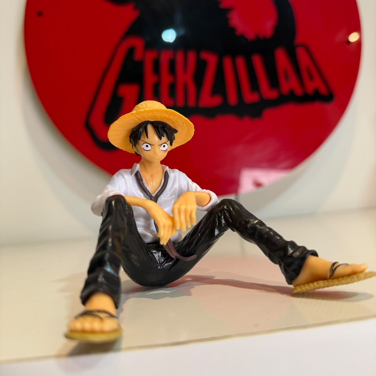 One Piece Monkey D. Luffy Sitting Pose Figurine – Chill & Iconic Anime Collectible