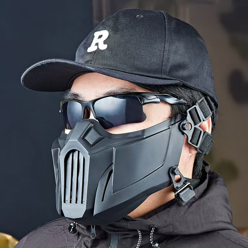 Combat Tactical Half-Face Mask – Adjustable Airsoft & Cosplay Protective Gear