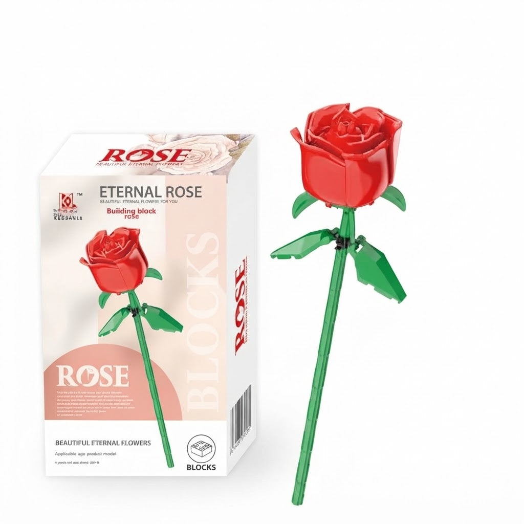 Eternal Rose Building Block Set | Everlasting Flower Toy Gift