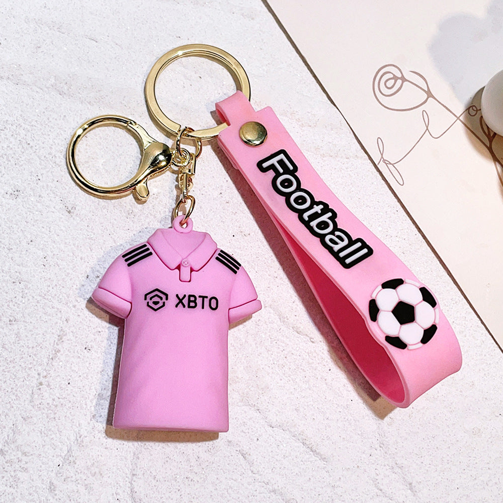 International Football Jersey 3D Keychain – Premium Mini Kit Keyring with Wrist Strap