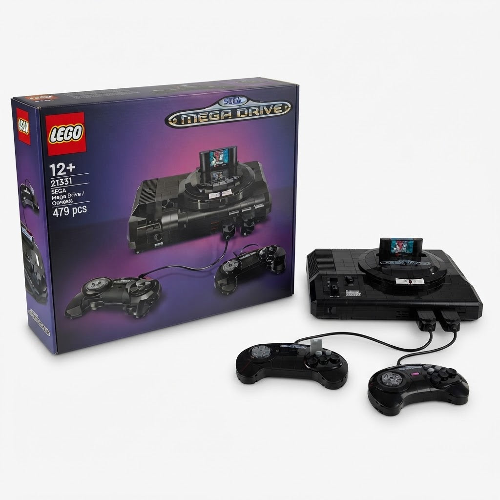 SEGA Genesis Console Building Set – Retro Brick Model with Controllers (479 Pieces)