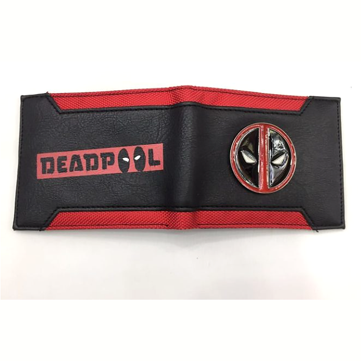 Official Marvel Deadpool Bifold Wallet - Red & Black Faux Leather
