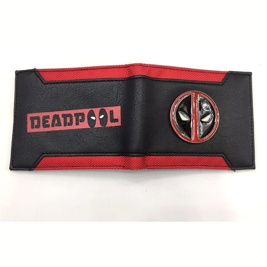 Official Marvel Deadpool Bifold Wallet - Red & Black Faux Leather