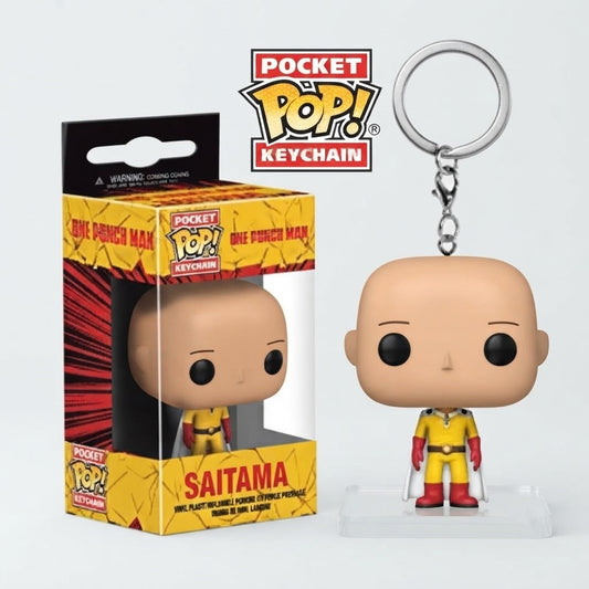 Saitama One-Punch Man Funko Pop! Keychain – Anime Vinyl Figure Key Ring | Geekzilla