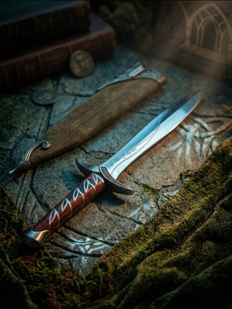 Lord of the Rings "Sting" Sword Replica – Premium Elven Blade of Bilbo & Frodo with sheath and wall mount stand