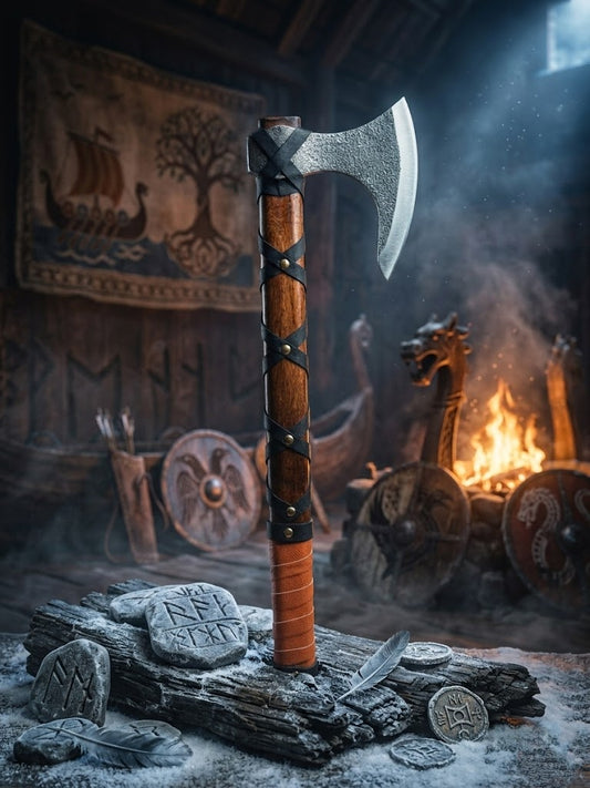 Vikings "Raider Axe" Replica – Premium Nordic Battle Axe Metal Edition