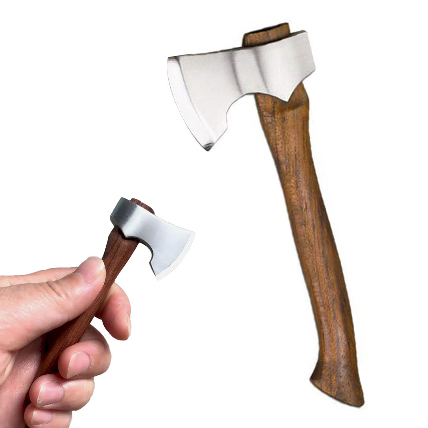 Miniature Viking Axe Replica – Handheld Steel & Wood Collectible | Geekzilla