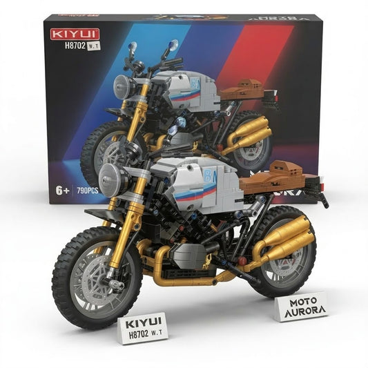 KIYUI Moto Aurora Baw Latte 1:8 Scale 790+ PCS Building Brick Motorcycle Kit | Geekzilla