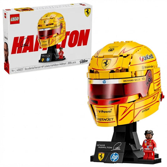 Formula 1 Lewis Hamilton Ferrari Yellow Helmet Collector LEGO Brick Set