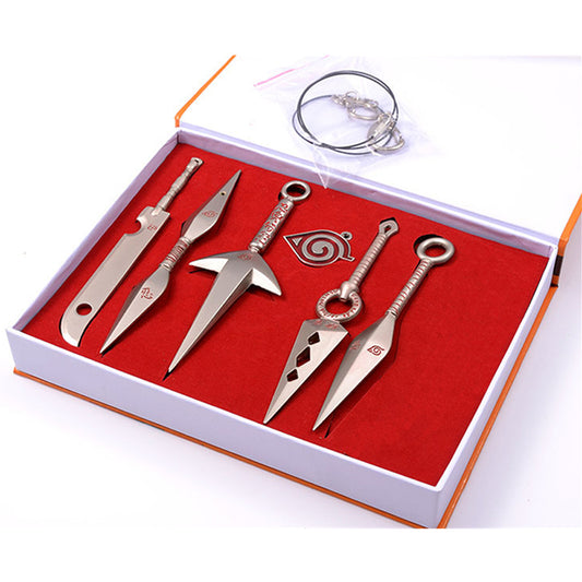 Naruto Uzumaki Sasuke Kakashi Shuriken Arms Kunai Ninja Metal Collectible Set