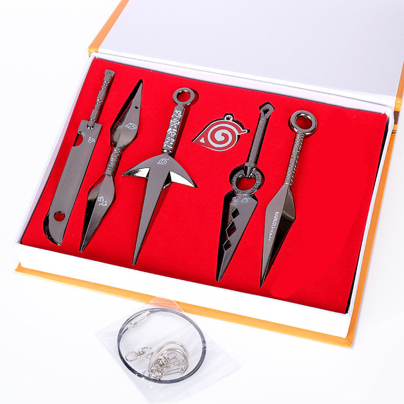Naruto Uzumaki Sasuke Kakashi Shuriken Arms Kunai Ninja Metal Collectible Set