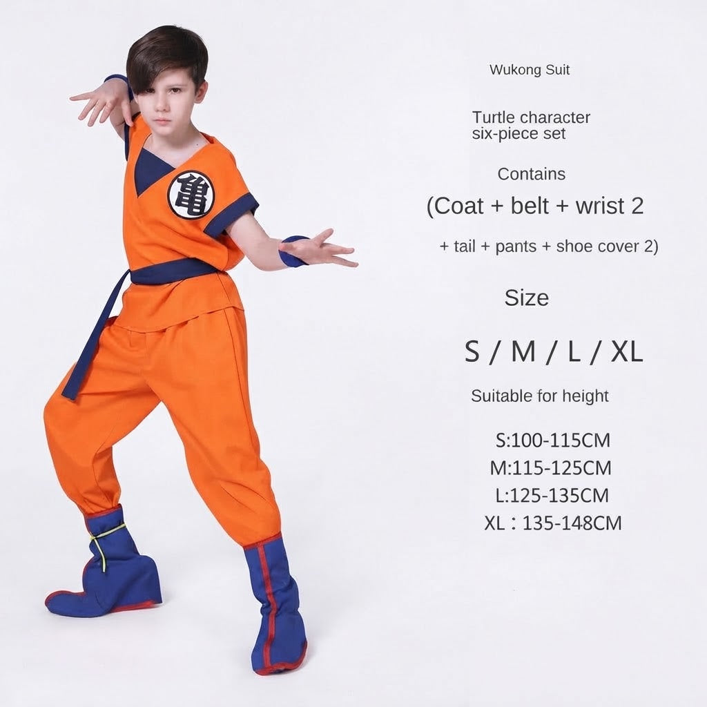 Dragon Ball Wukong Turtle Character 6-Piece Cosplay Costume Set