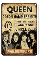 Queen Band Odeon Hammersmith 1975 Concert Metal Poster – Vintage Tin Sign Wall Art