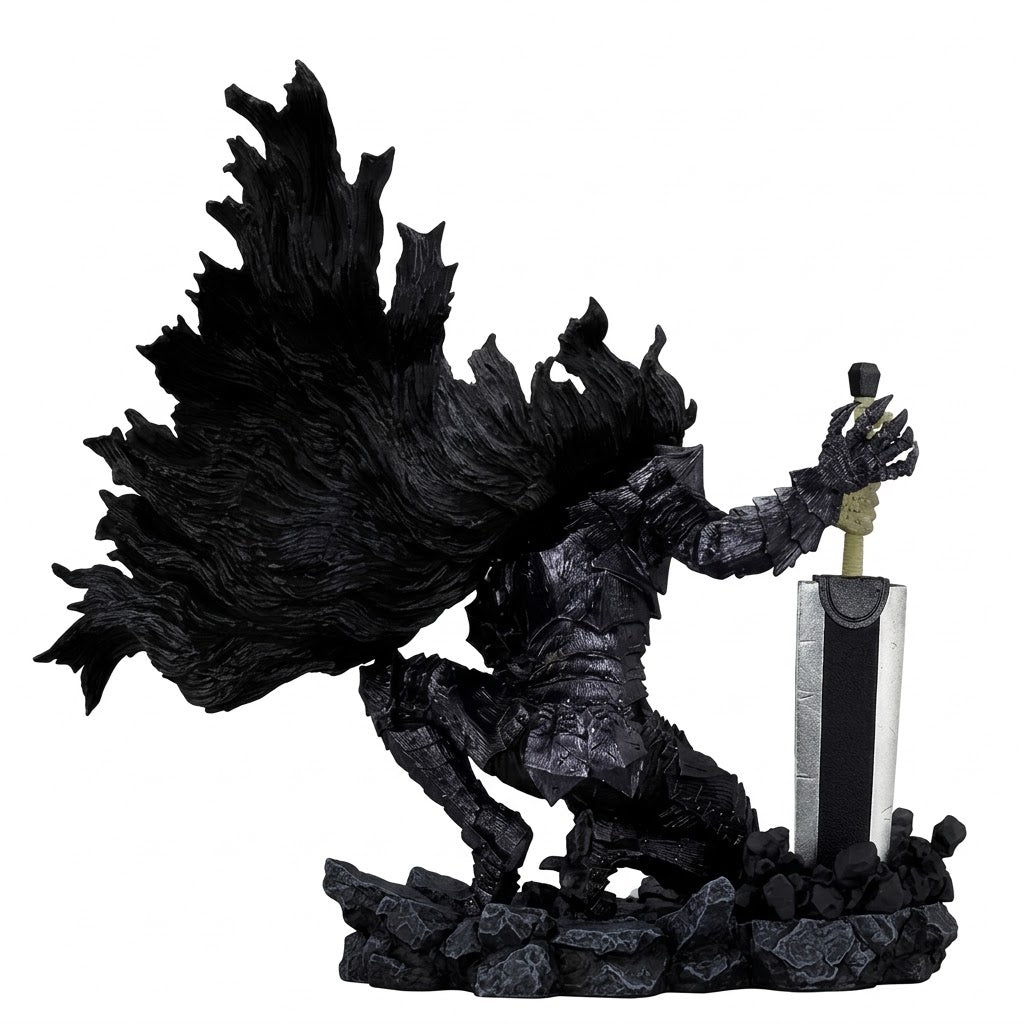 Berserk Guts Berserker Armor Anime Action Figure - Dragon Slayer Sword PVC Statue with Base